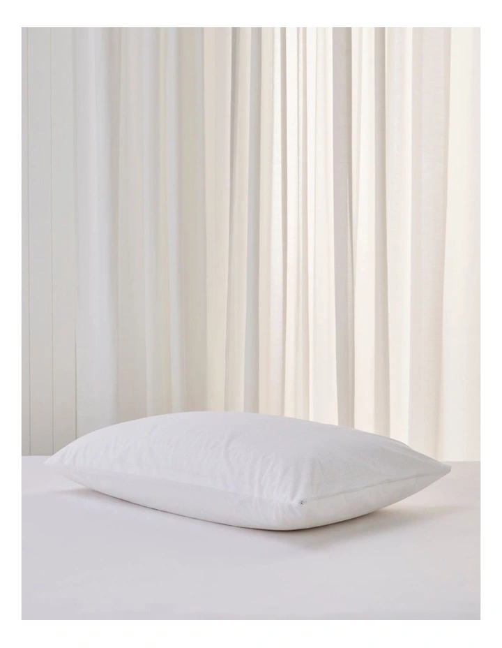 Foundation Cotton Terry Pillow Protector in White
