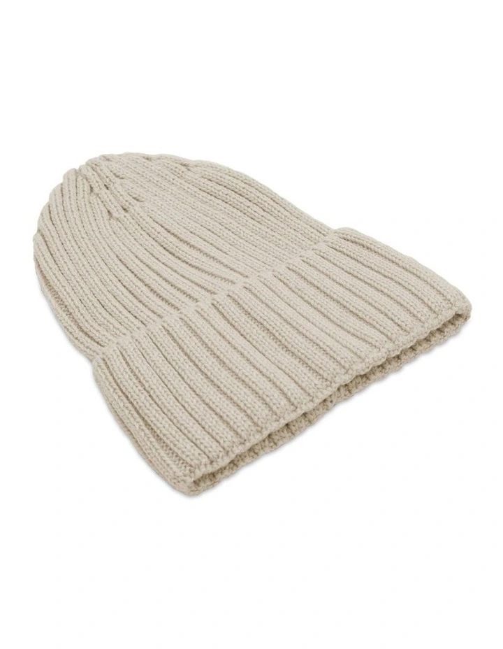Mia Wool Blend Beanie in Bisque