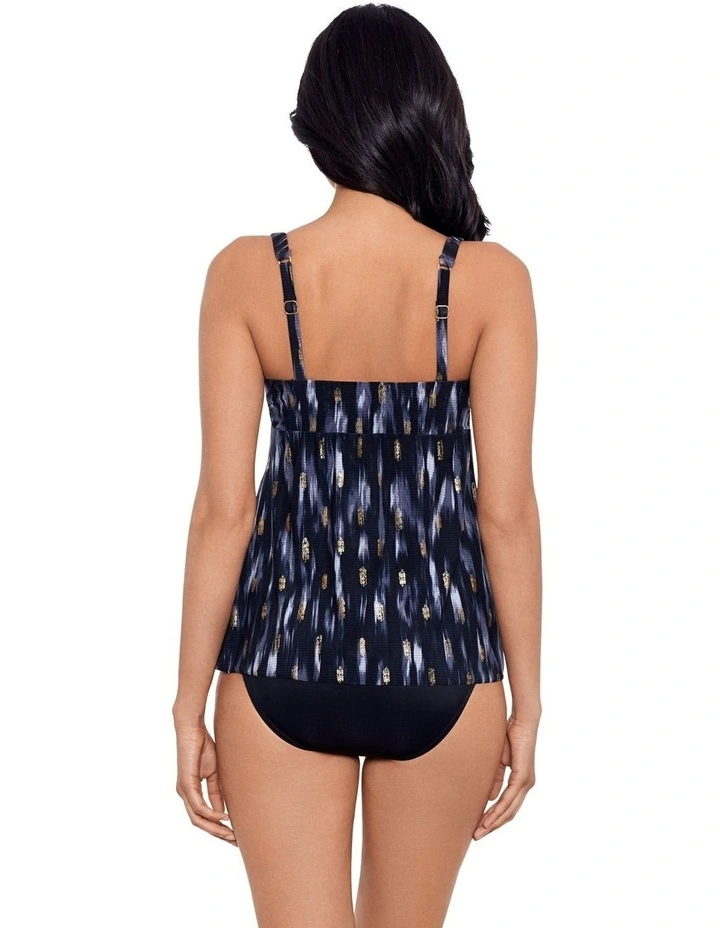 Bronze Reign Ayla V Neck Underwired Tankini Top in Black Multi
