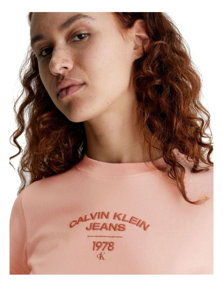 Varsity Logo Baby Tee in Faint Blossom