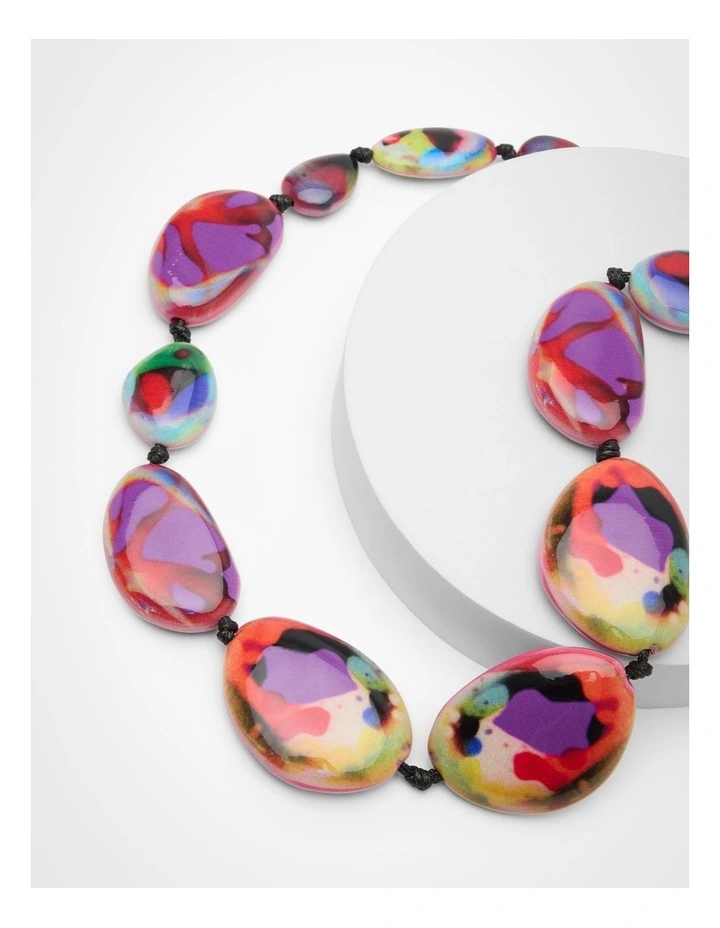 Rainbow Resin Necklace in Multi