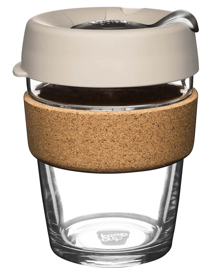 Brew Cork, Reusable Glass Cup M 12oz / 340ml in Filter