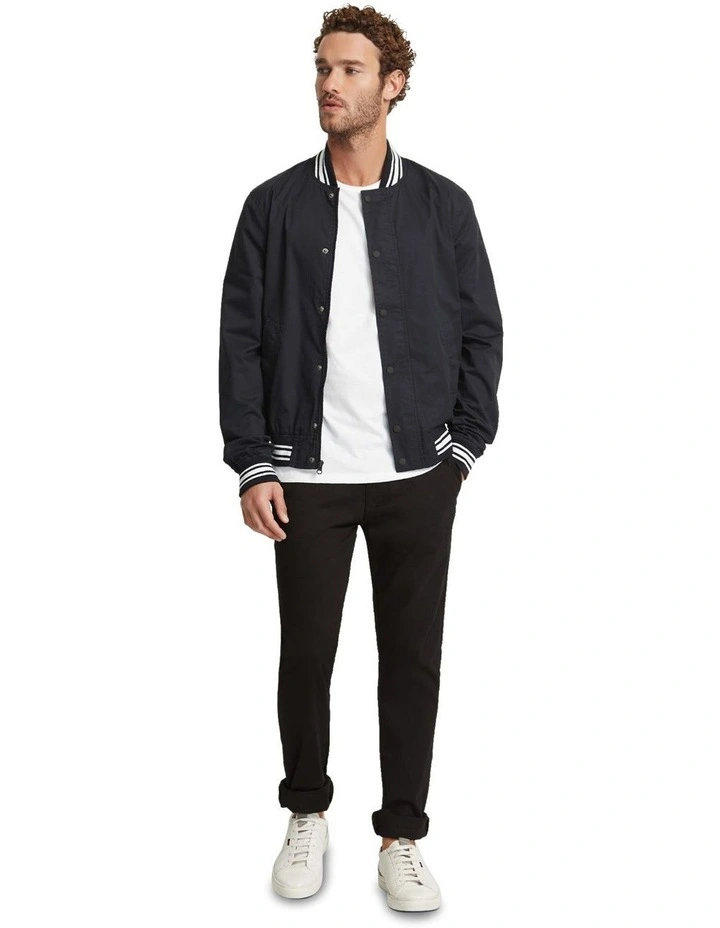 Archie Cotton Varsity Bomber in Black