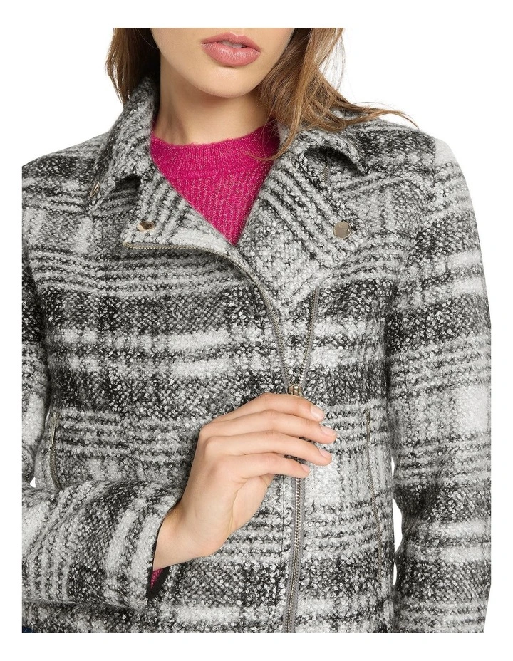 Josephine Boucle Biker Jacket in Black