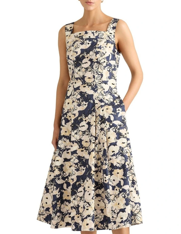 Siara Sleeveless Dress in Slate Multi
