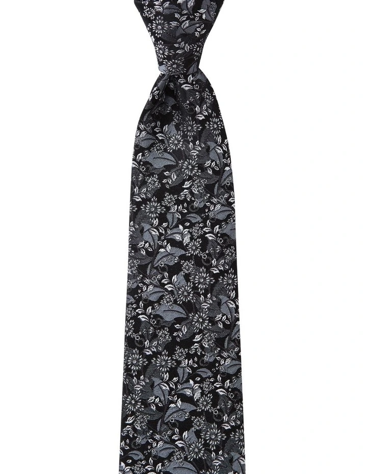 Eucalyptus Silk Tie in Black