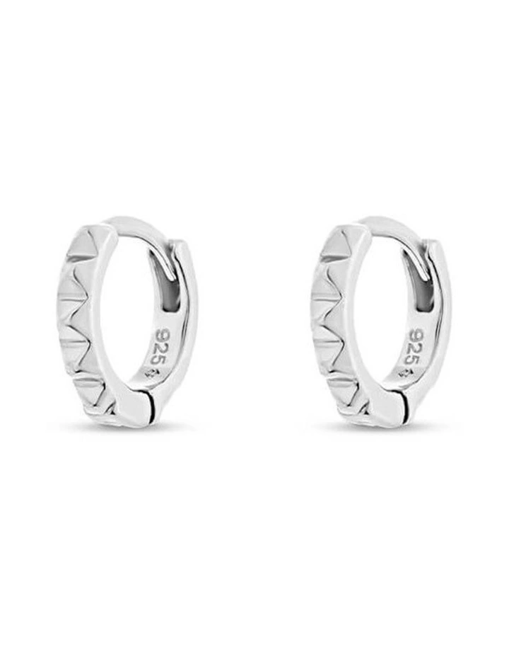Honeycomb Huggie in Silver