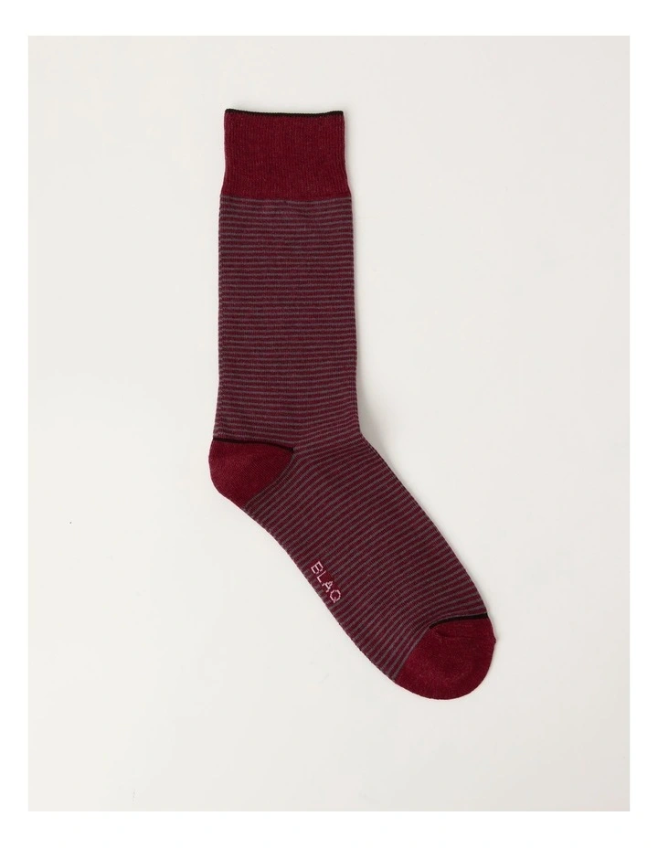 Fine Stripe Socks in Wine