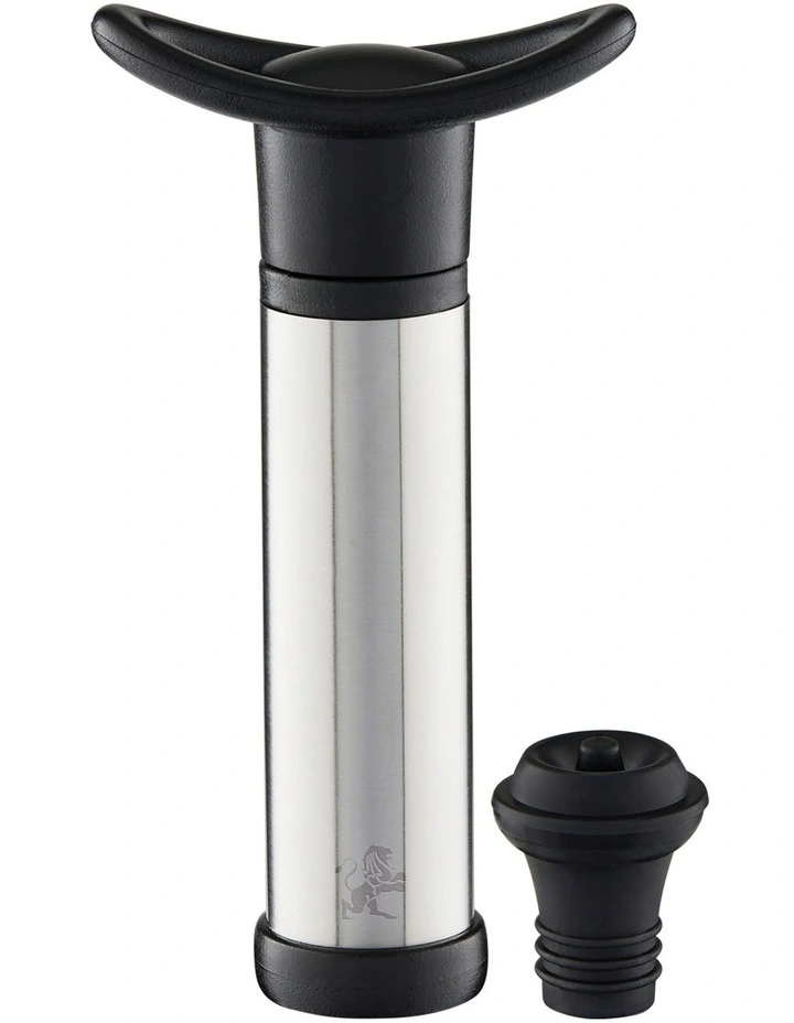 Cocktail and Co Wine Vacuum Pump With 2 Stopper Gift Boxed in Silver