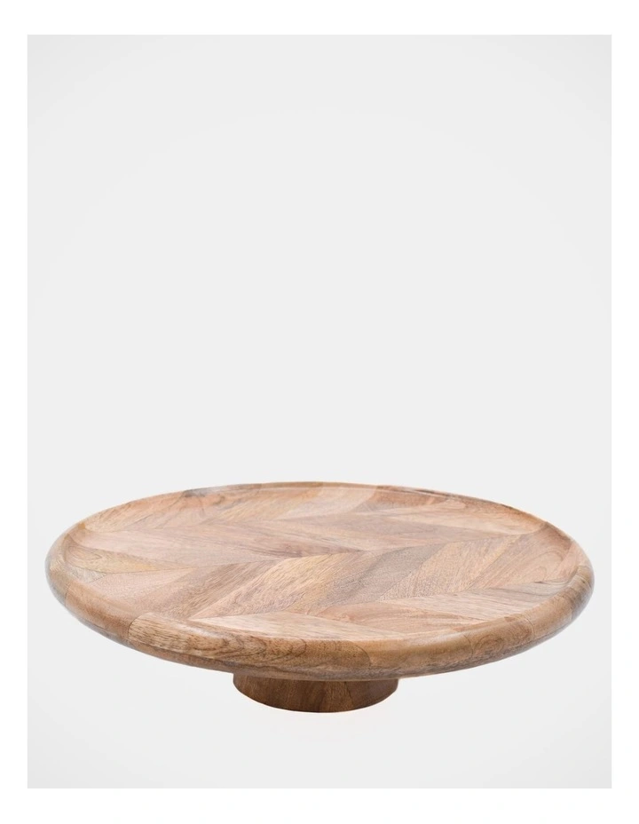 Herringbone Wood Cake Stand