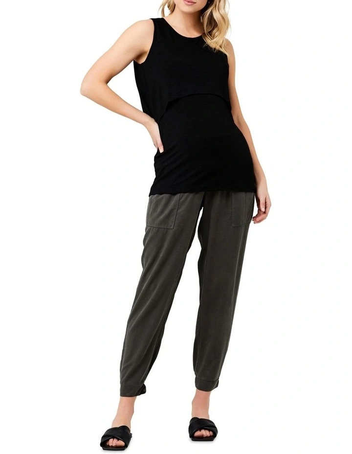 Summer Swing Back Nursing Tank in Black