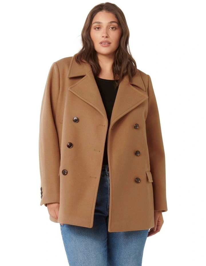 Maisie Pea Coat in Camel