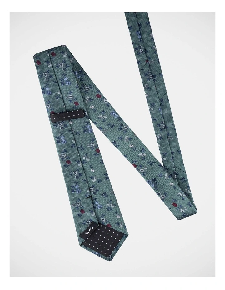 Floral Silk Tie Green