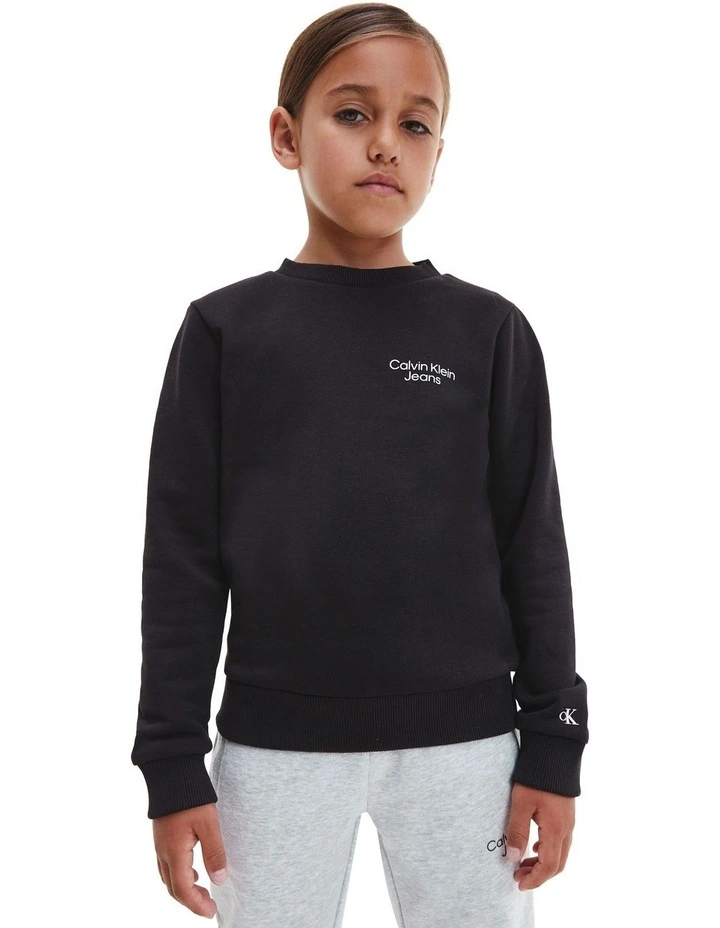 Stack Logo Sweatshirt in Black