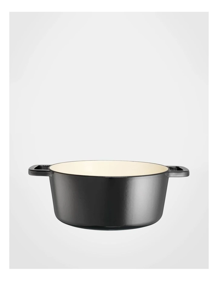 Cast Iron Casserole with Lid 28cm 5.9lt in Gloss Black