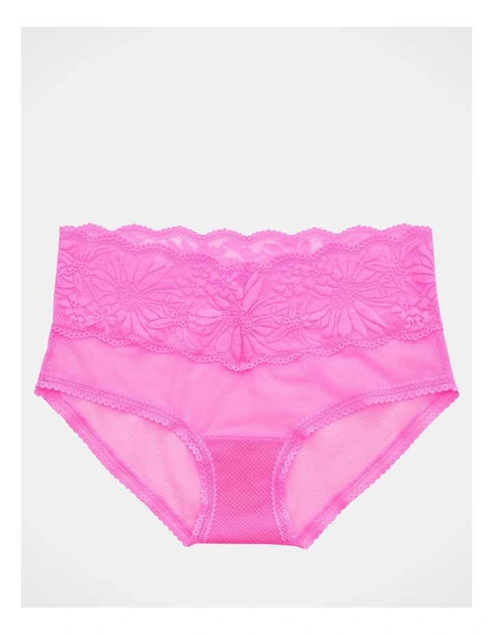 Hibiscus Lace Boybrief Underwear in Fuchsia