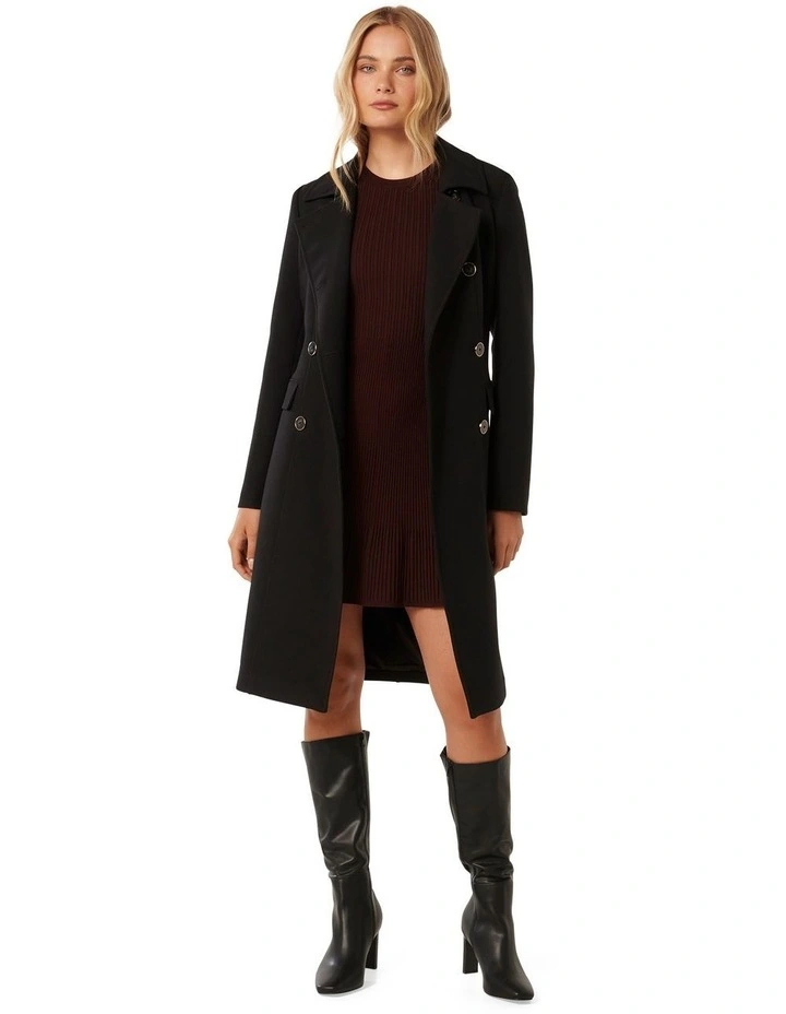 Cindy Classic Trench Coat in Black