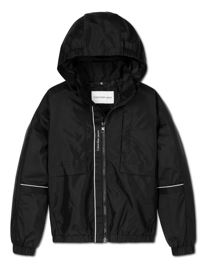 Nylon Tape Windbreaker in Black