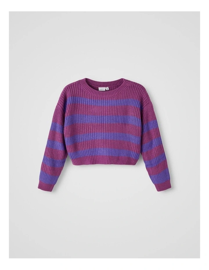 Riony Boxy Cropped Knit in Hyacinth Violet