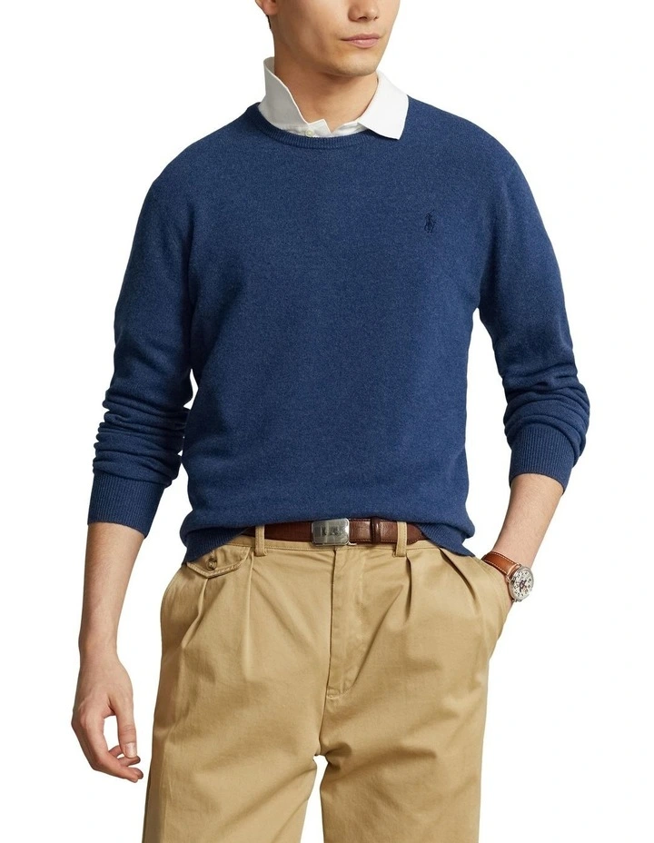 Wool Crewneck Sweater in Blue