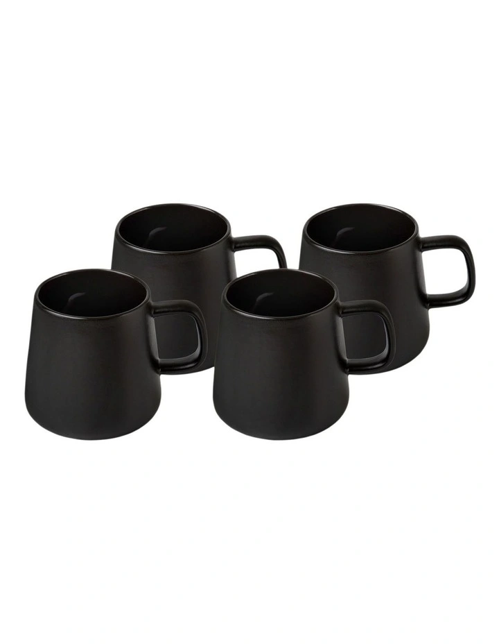 Gift Boxed Blend Sala Mug 350ml Set of 4 in Black