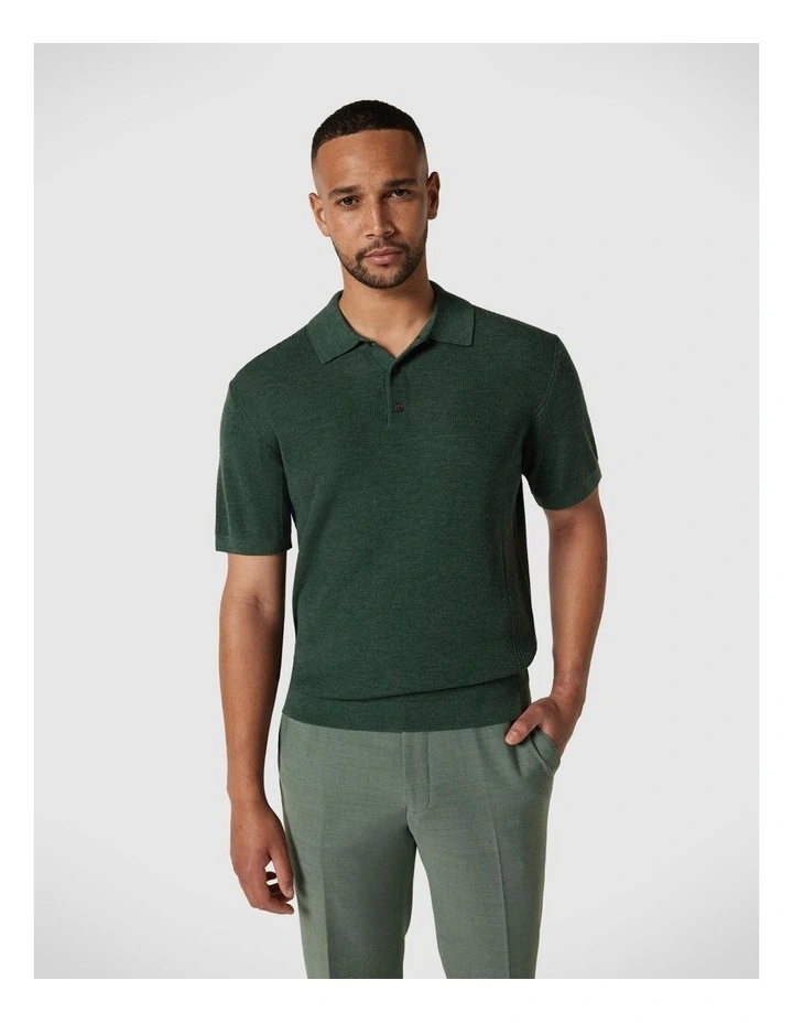 Knitted Polo Shirt in Hunter