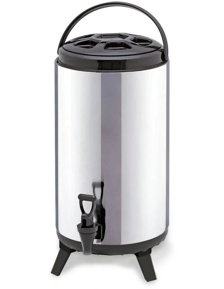 Portable Insulate Cold/Heat Coffee Barrel With Dispenser 10L in Silver