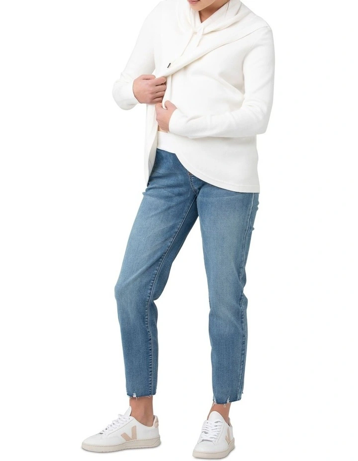Cassie Cross Over Nursing Knit in White