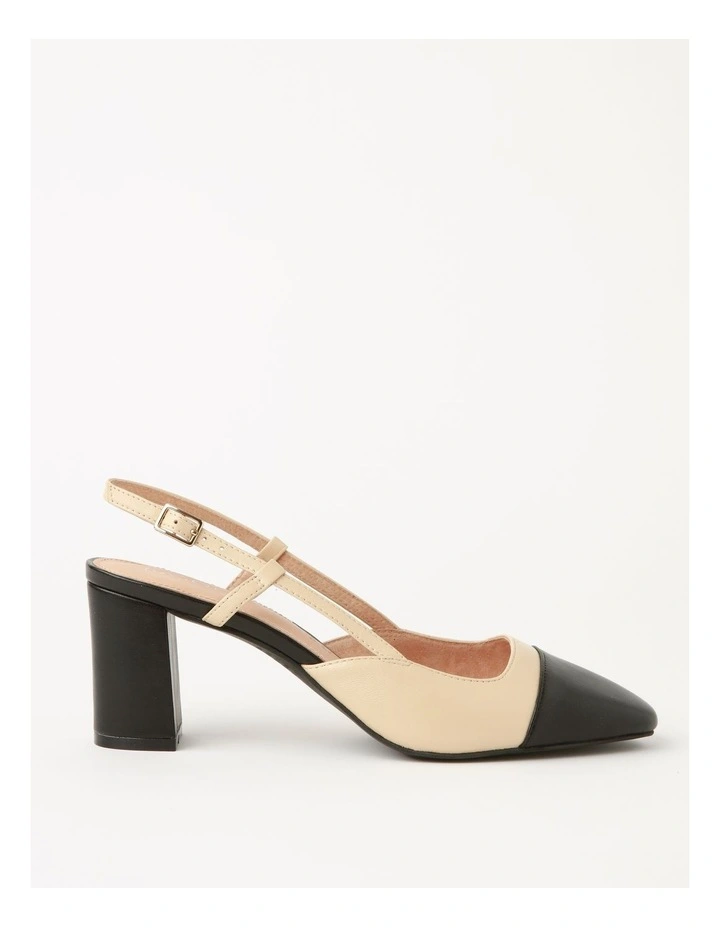 Tiffany Heeled Shoe in Nude/Black