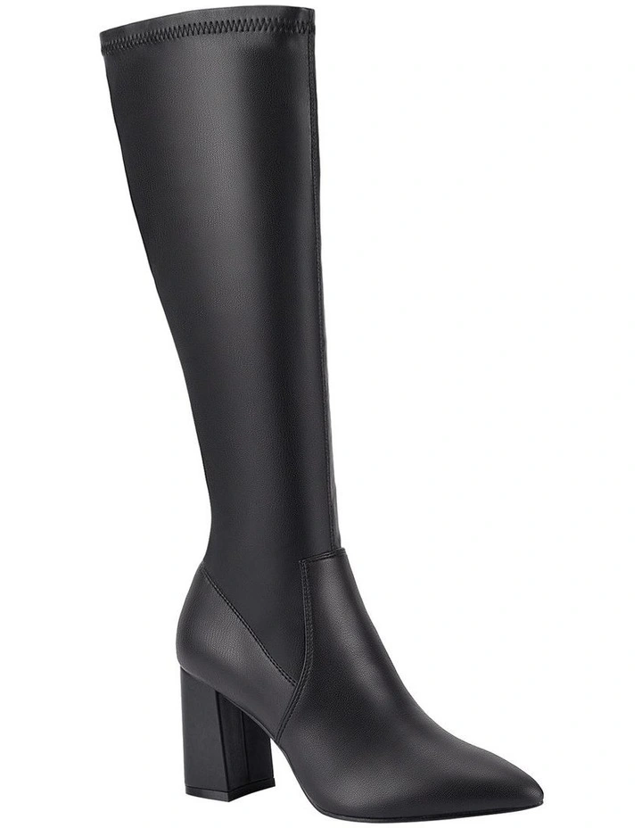 Manny Tall Boots in Black Stretch