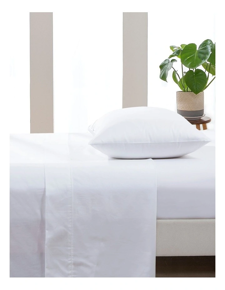 500TC Cotton Sateen Flat Sheet in White
