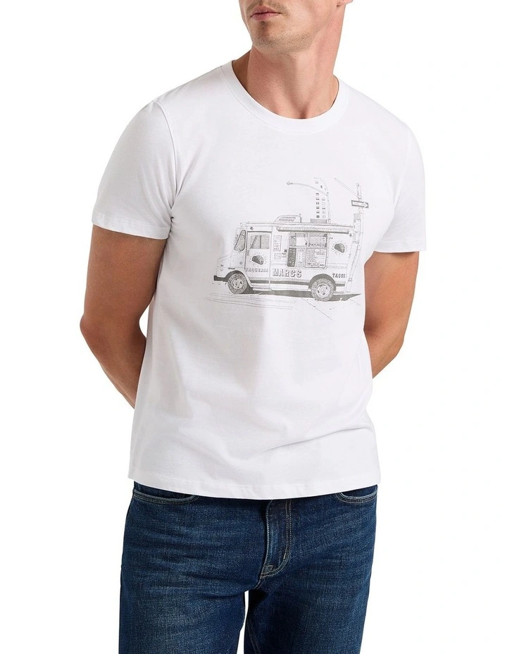 Truck In Time Tee in White