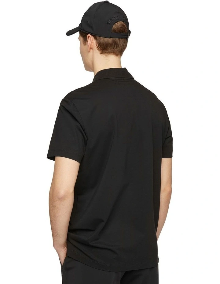 Pique Polo With 3d Logo in Black