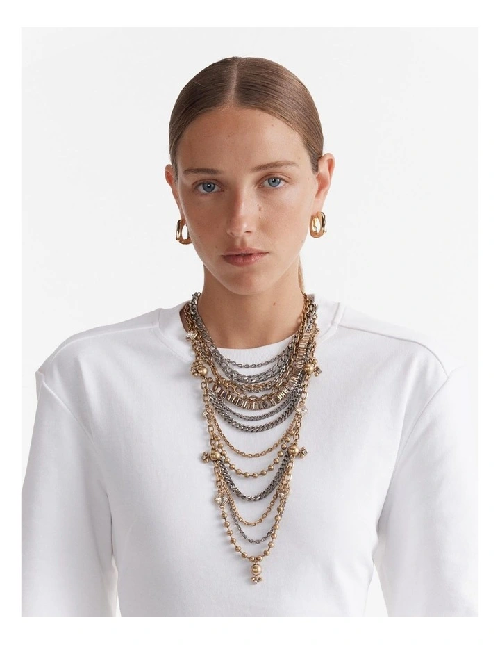 Last Tango Multi Chain Necklace in Silver