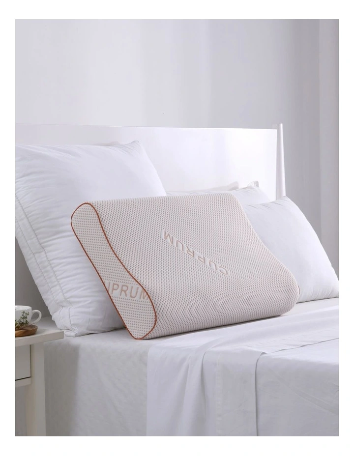 Copper Cooling Gel Top Memory Foam Contour Pillow 60 x 40cm in Rust Red