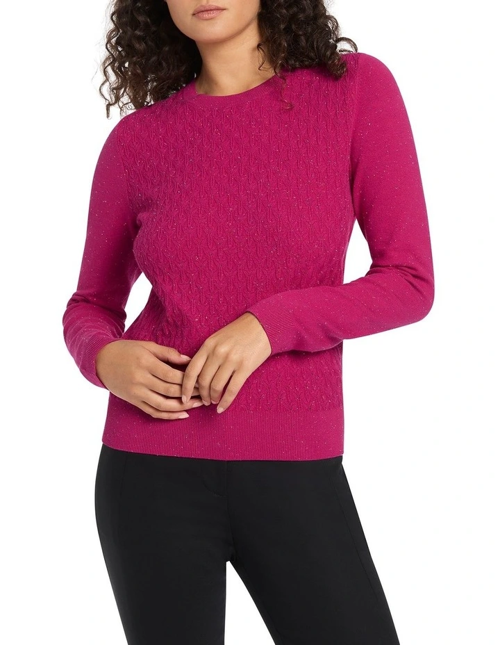 Danna Speckle Knit in Magenta