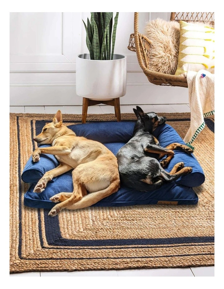 Corduroy Dog Sofa Bed in Navy