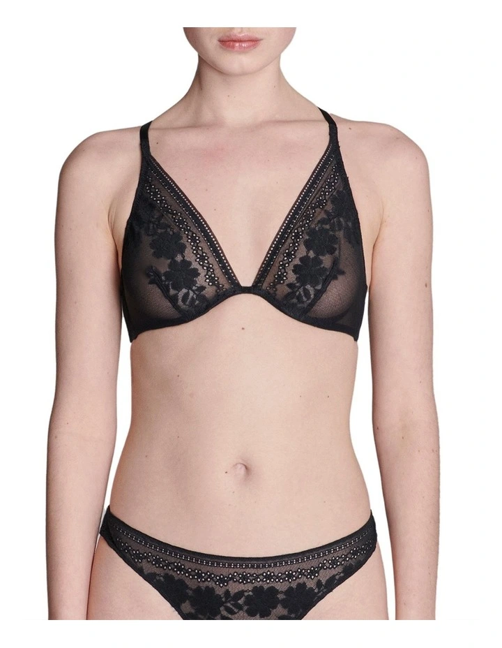 Heloise Wired Triangle Bra in Black