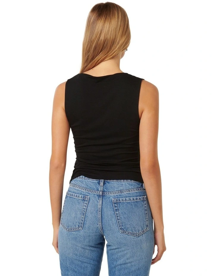 Belle Gathered Top in Black