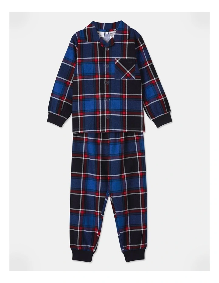 PJ Club Check Pyjama Set in Navy Multi