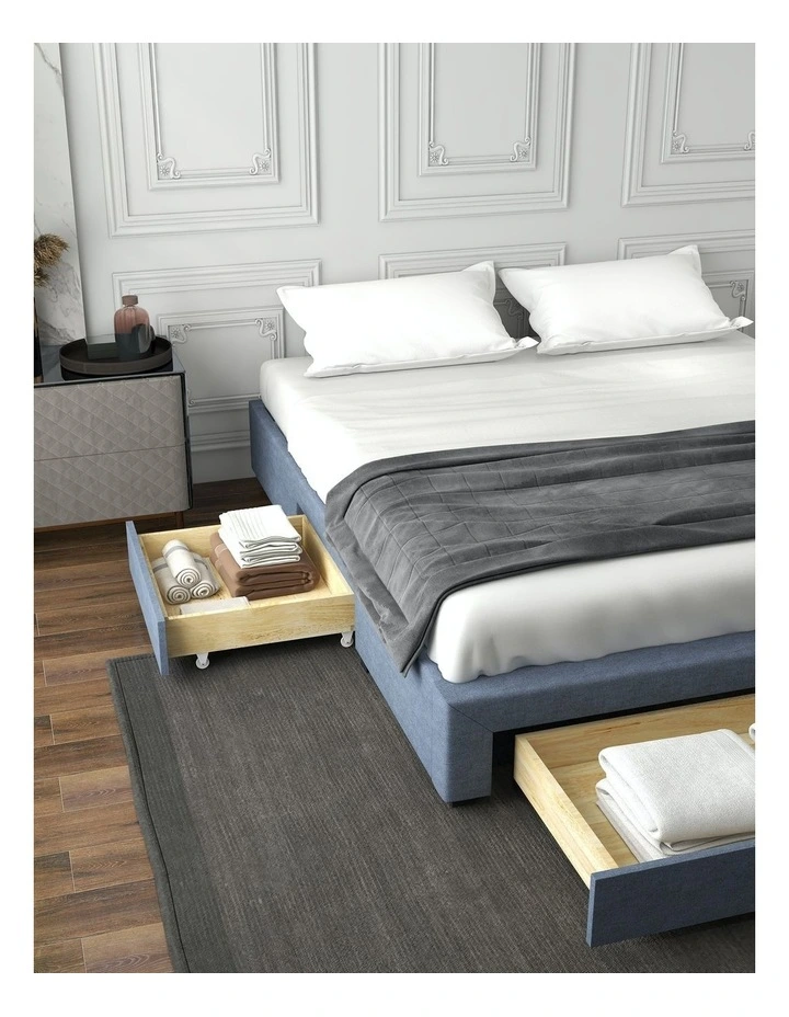Palermo Bed Base with Drawers in Charcoal