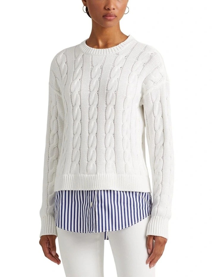 Layered Cable-Knit Sweater in