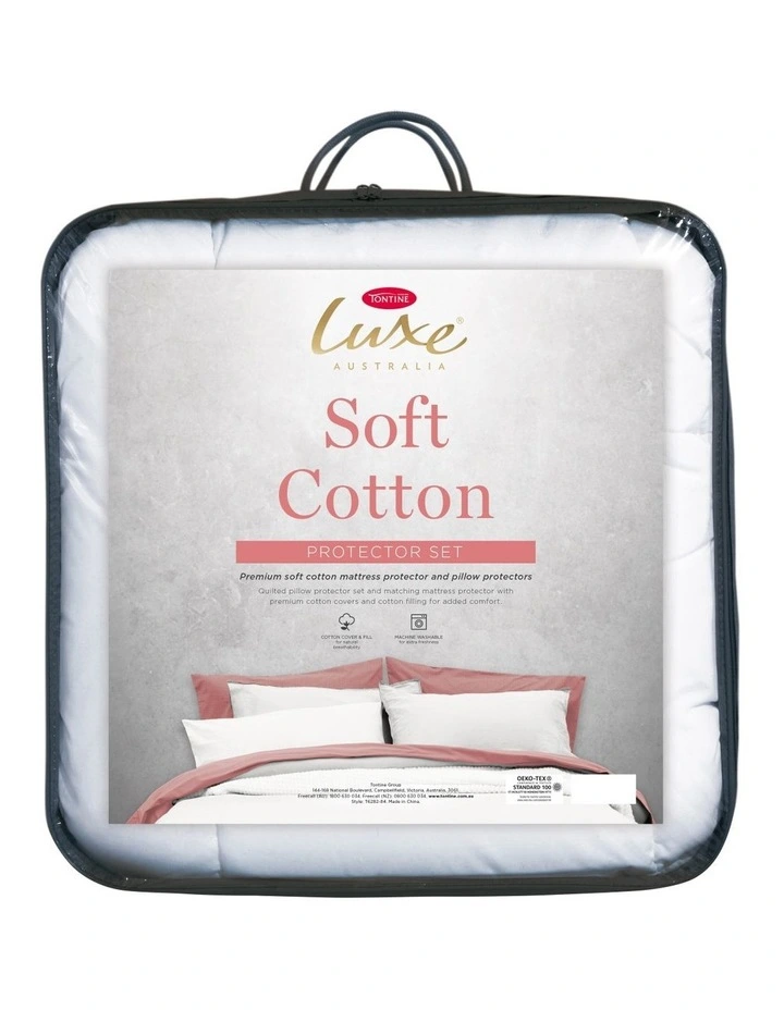 Luxe Soft Cotton Protector Set in White