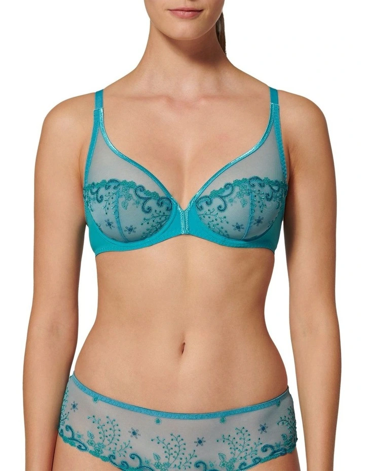 Delice Full Cup Plunge Bra in Blue