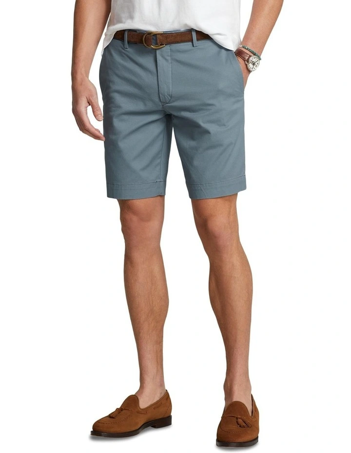9-Inch Stretch Slim Fit Chino Short in Blue