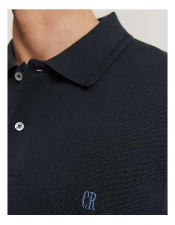 Verified Australian Cotton Pique Polo in Navy