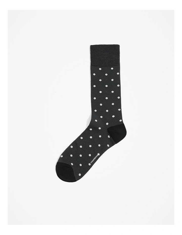 Spotted Socks in Charcoal Marle