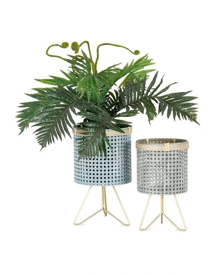Cirque Footed Flower Pot Planters 2 Pack in Grey/Taupe