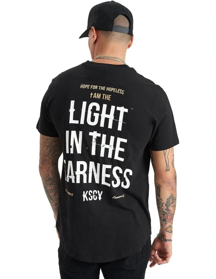 Goshen Dual Curved Tee in Jet Black