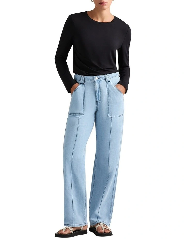Betsy Long Sleeve Bamboo Top in Black